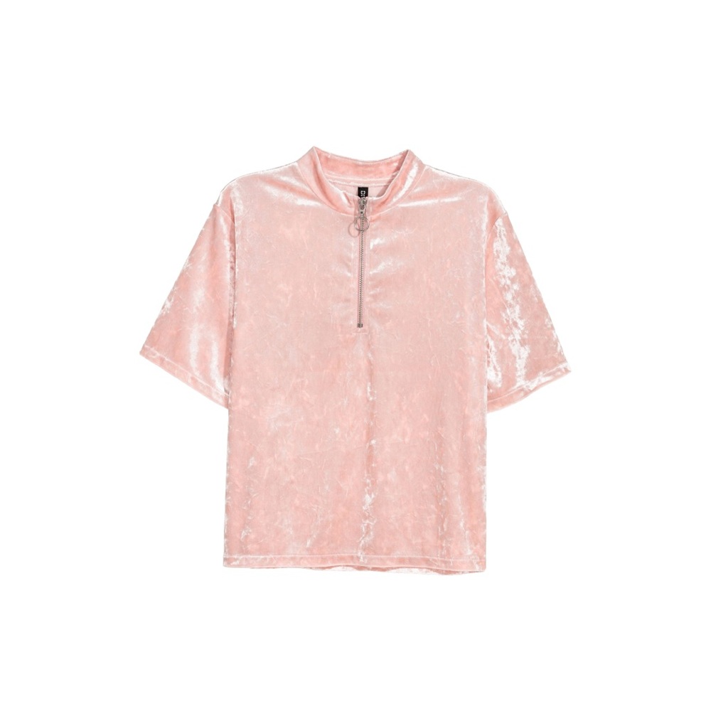 Pink Crushed Velvet Top